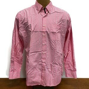 Peter Millar Weekender Wash Pink Gingham Check Button Shirt Men's XL MS13W16WBL